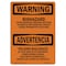 Signmission Safety Sign, OSHA WARNING, 3.5" Height, 5" Width, Biohazard Bilingual, Landscape, D-35-L-12483 OS-WS-D-35-L-12483 - alternate 1